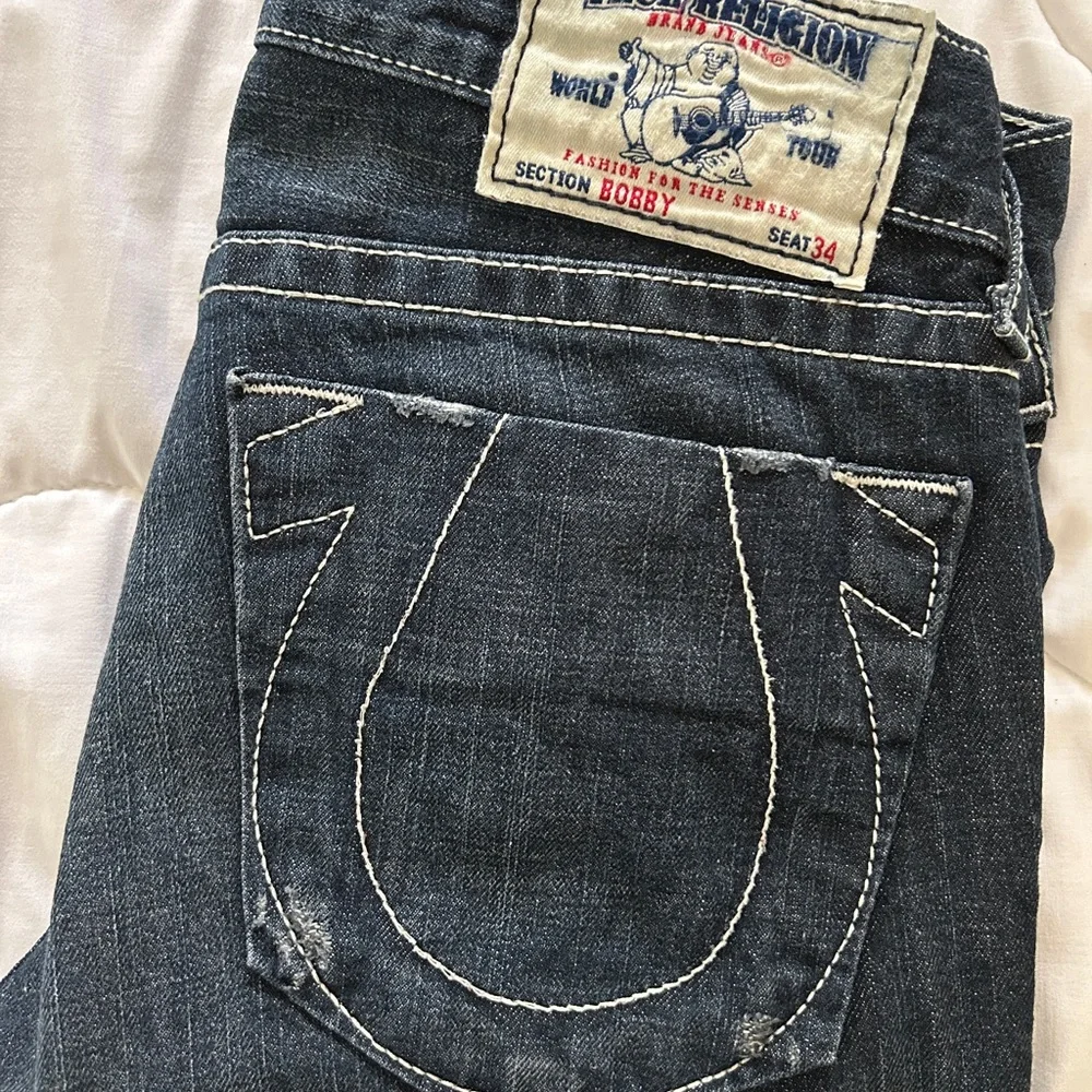 True Religion Men’s Dark Indigo Bobby Straight Leg Jeans